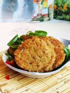 Oatmeal veal and fish cake