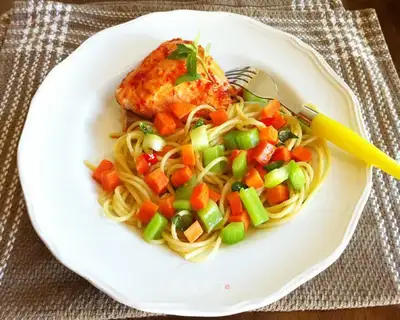 The rainbow trout pasta