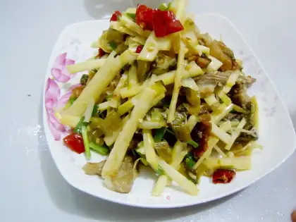 Colored meat silk