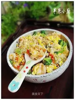 Shrimp balls and fried rice