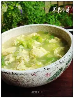 Smelt fan egg soup