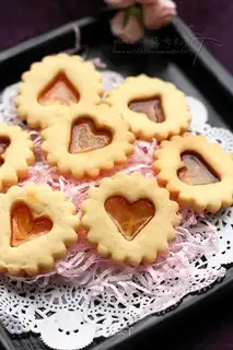 Glass heart cookies