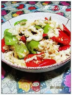 Twin pepper fried protein