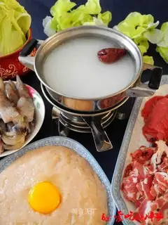 A meat milk soup pan