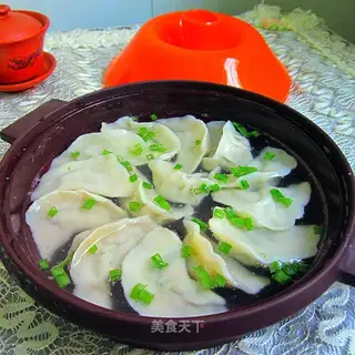 The microwave boils dumplings