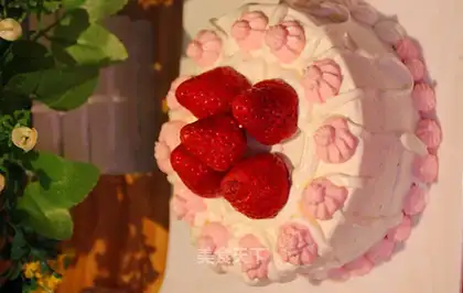 Strawberry birthday cake