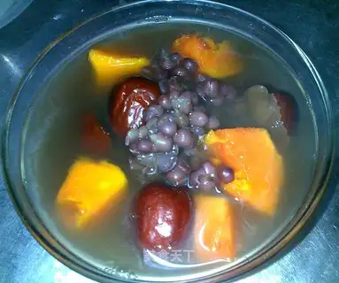 Red bean papaya date soup