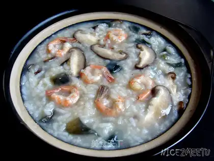 Sweet shrimp congee