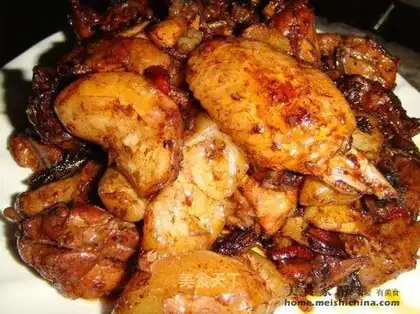 Roasted water chestnut with chicken