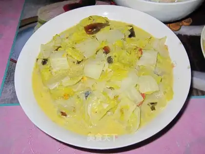 Serve soup with baby vegetables