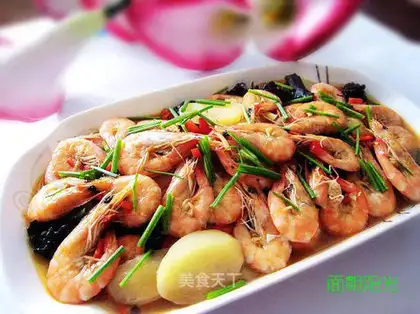 Stewed shrimp in one pot