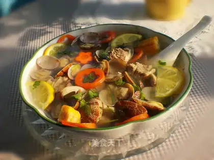 Lemon flower clam beef brisket soup