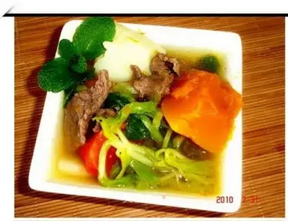 Beef soup with mixed vegetables