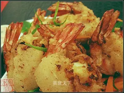Fresh mint crispy shrimp