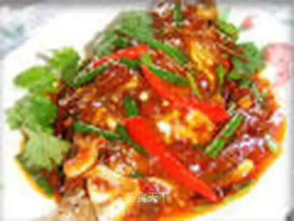 Home-made whole fish in watercress