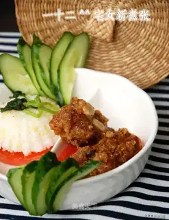 Steamed pork ribs with soy sauce and flour