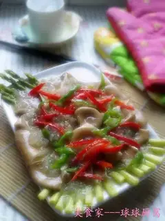 Steamed asparagus and pork tripe mushroom