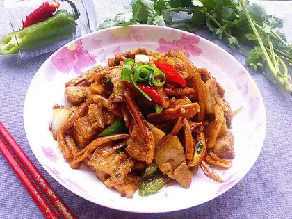 radish and fried meat