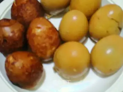 Eggs with halogens and tiger skins