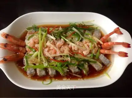 Two fresh prawns