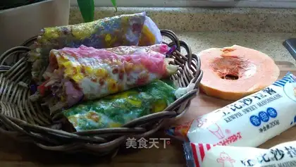 Colored vegetable burrito