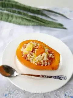 Pumpkin ham and egg fried rice