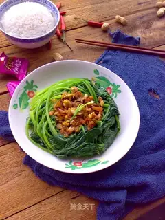 Garlic shrimp, spinach