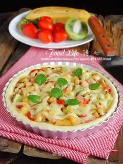 Milk and fruit pizza