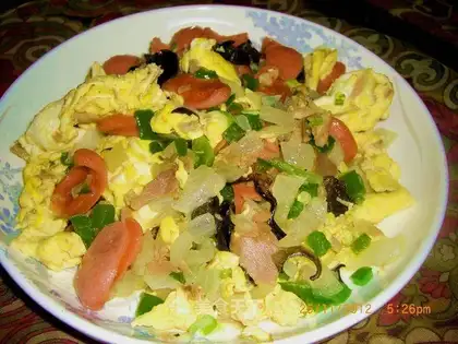 Sausage fried eggs