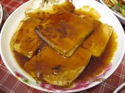 Home-cooked tofu blocks