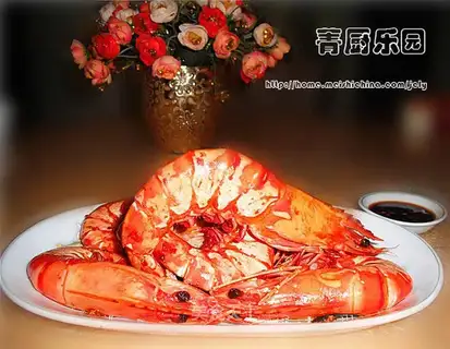 Braised prawns with garlic