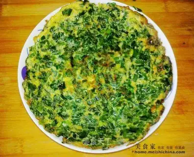Fried egg with leek