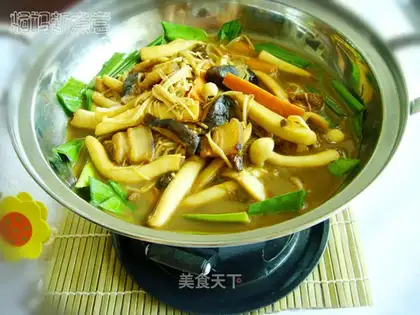 Grilled pork belly with mushroom