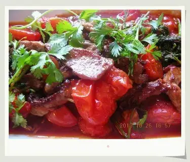 fried pork with tomato
