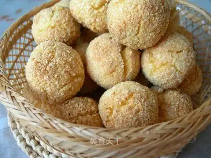 Golden shredded coconut balls