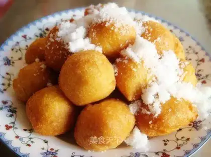 fried cake with cream