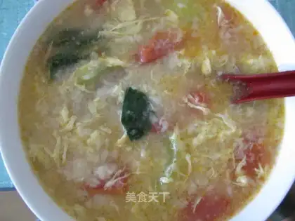Tomato egg pimples soup
