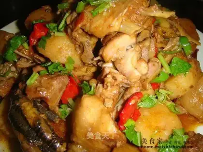 Braised potatoes with chicken