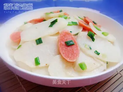 Sauteed with yam and ham