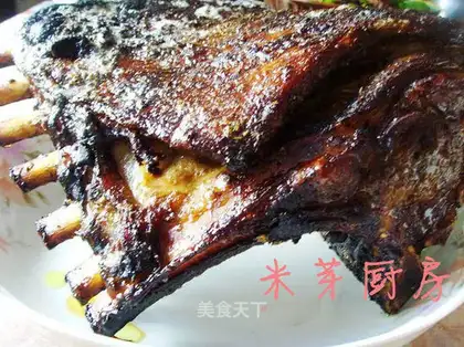 Roast lamb chop with cumin