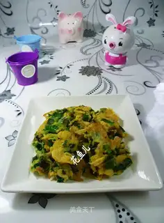 Shrimp skin fried eggs