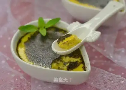 Black sesame roast pudding