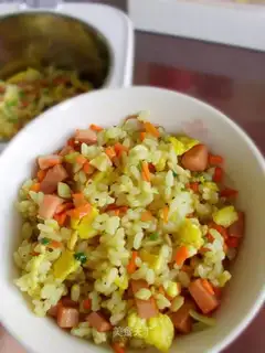Curry black egg fried rice