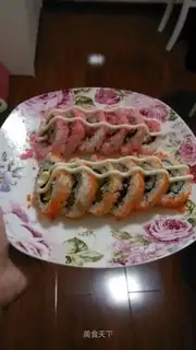 Sushi cherry blossoms and flying fish sushi