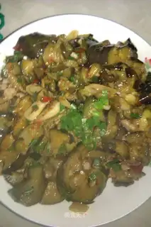 Meat and eggplant