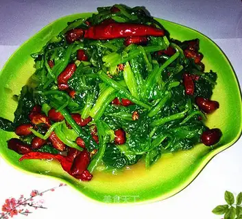 Old vinegar peanuts spinach