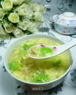Sheeptails, beans and eggs soup