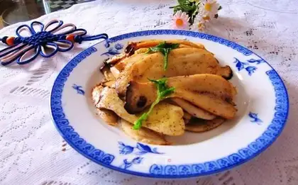 Fried almond mushrooms