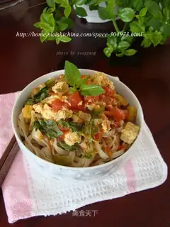 Cheese and tomato eggs for noodles