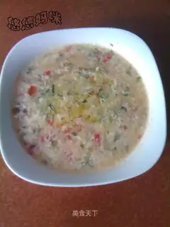 Tomato cucumber omelet soup